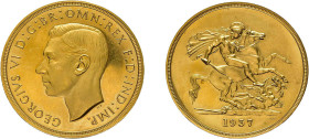 5 Pounds 1937, George VI., Fb. 409, Seaby 4074, kl. Kratzer und Randabschliff, Polierte Platte.