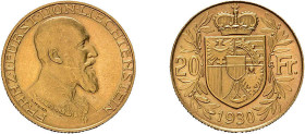 20 Franken 1930, Franz I., Fb. 15, kl. Kratzer, vorzüglich