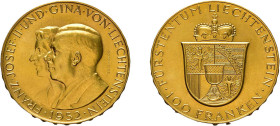 100 Franken 1952, Franz Josef II., Fb. 19, Stempelglanz.