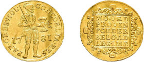 Holland, Dukat 1781. Fb. 250, wellig, sehr schön bis vorzüglich.