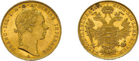 Dukat 1854, Franz Joseph I., Wien. Fb. 490, kl. Kratzer, vorzüglich+.