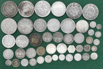 Ägypten, Konvolut von Silbermünzen verschiedener Jahre. Vom 20 Para Stück bis zum Piaster. 47 Stück. Gesamt 427 g. Zum Teil mit kl. Fehlern, sehr schö...