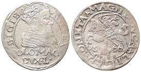 Baltikum, Litauen, Sigismund II. August von Polen 1545-1572, Groschen 1566, Tykocin. 1,78 g. Kop. 3283 (R1). Sehr schön-vorzüglich
