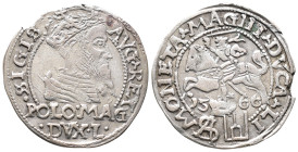 Baltikum, Litauen, Sigismund II. August von Polen 1545-1572, Groschen 1566, Tykocin. 1,97 g. Kop. 3283 (R1). Kl. Randausbruch, sehr schön-vorzüglich
