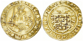Belgien Brabant, Karl V. 1506-1555, Florin Carolus d'or (Gouden Karolusgulden) o. J. (1521-1545), Antwerpen. 2,76 g. Fb. 58; Delm. 101. Kl. Randfehler...