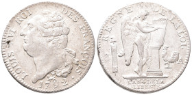 Frankreich, Constitution 1791-1792, Écu constitutionnel 1792 A, Paris. 29,25 g. Dav. 1335. Prachtexemplar. Kl. Schrötlingsfehler, leicht justiert, vor...