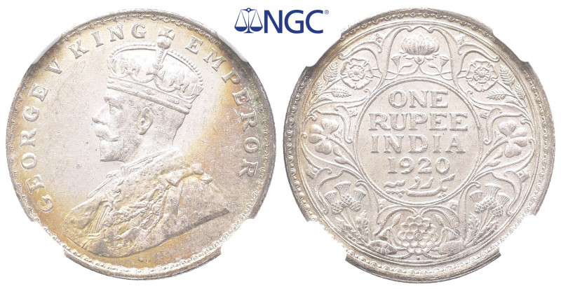 Indien unter Großbritannien, Georg V. 1910-1936, Rupie 1920 B. K/M 524. Vorzügli...