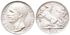 Italien Königreich, Vittorio Emanuele III. 1900-1946, 10 Lire 1929. 9,95 g. K/M 68.2. Vorzüglich-Stempelglanz
