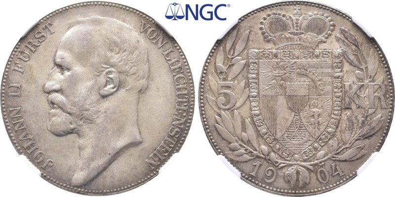 Liechtenstein, Johann II. 1858-1929, 5 Kronen 1904, Wien. HMZ 2-1376c; Dav. 216....