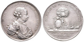 Niederlande Amsterdam, Stadt, Silbermedaille 1768, von Th. Berckel, auf den Einzug Wilhelms V. in Amsterdam. 33 mm; 13,33 g. Fassungsspuren, sehr schö...