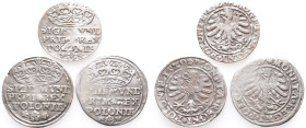 Polen, Sigismund I. 1506-1548, Groschen 1527, 1528 und 1529, Krakau. 3 Stück. Beschnitten (1x), sehr schön