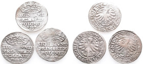 Polen, Sigismund I. 1506-1548, Groschen 1527, 1528 und 1529, Krakau. 3 Stück. Sehr schön