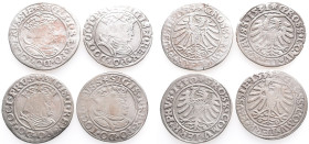 Polen, Sigismund I. 1506-1548, Groschen 1530, 1531, 1533, 1534. 4 Stück. Sehr schön