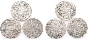 Polen, Sigismund I. 1506-1548, Groschen 1545, 1546 und 1547, Krakau. 3 Stück. Sehr schön