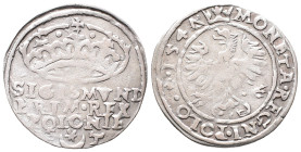 Polen, Sigismund I. 1506-1548, Groschen 1547, Krakau. 1,87 g. Kop. 434 (R3). Variante mit alter Schreibweise der 7. Sehr selten. Sehr schön