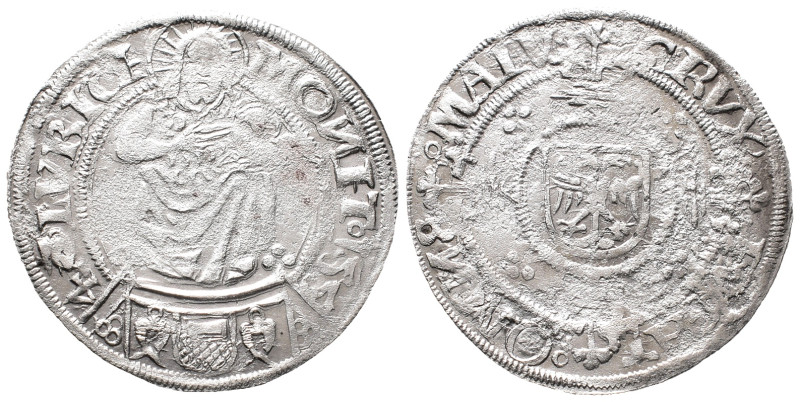 Lübeck, Stadt, Doppelschilling 1554. 3,07 g. Behrens 361 c. Korrodiert, gereinig...