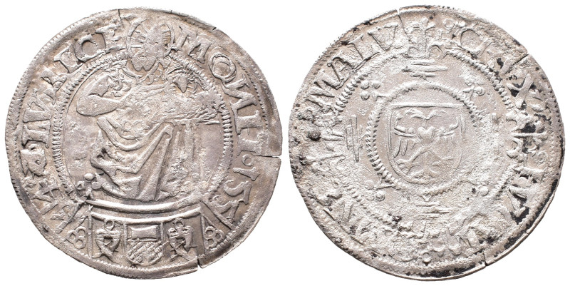 Lübeck, Stadt, Doppelschilling 1554. 3,25 g. Behrens 361 c var. Mit doppelter 4....
