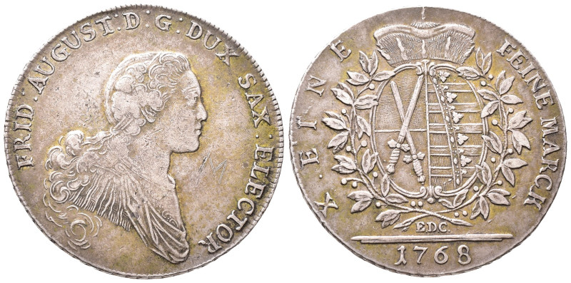 Sachsen, Friedrich August III. 1763-1806, Konv.-Taler 1768, Dresden. 28,00 g. Da...