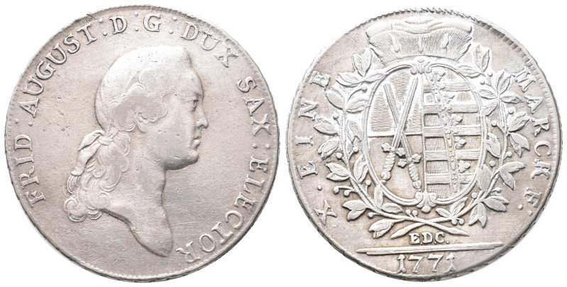 Sachsen, Friedrich August III. 1763-1806, Konv.-Taler 1771, Dresden. 27,94 g. Da...