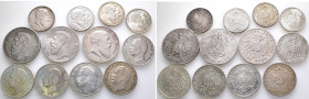 Kaiserreich, Baden, 2 Mark 1902, 1906 (3x); 3 Mark 1909, 1910, 1911, 1912 (2x) und 5 Mark 1875, 1876, 1904. J. 27, 27F, 30, 33, 34, 39. Insgesamt 12 S...