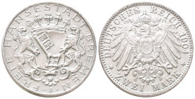 Kaiserreich, Bremen, Stadt, 2 Mark 1904. J. 59. Sehr schön-vorzüglich