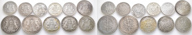 Kaiserreich, Hamburg, Stadt, 2 Mark 1876, 1903, 1904, 1906, 1911; 3 Mark 1908, 1909, 1911, 1914; 5 Mark 1875, 1876. J. 61, 62, 63, 64. 11 Stück. Sehr ...