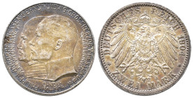 Kaiserreich, Hessen, Ernst Ludwig 1892-1918, 2 Mark 1904. Philipp der Großmütige. J. 74. Hübsche Patina, vorzüglich