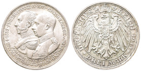 Kaiserreich, Mecklenburg Schwerin, Friedrich Franz IV. 1897-1918, 3 Mark 1915. Jahrhundertfeier. J. 88. Vorzüglich