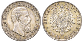 Kaiserreich, Preussen, Friedrich III. 1888, 2 Mark 1888. J. 98. Vorzüglich +