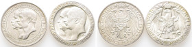 Kaiserreich, Preussen, Wilhelm II. 1888-1915, 3 Mark 1910. Universität Berlin. Dazu: 3 Mark 1911. Universität Breslau. J. 107, 108. 2 Stück. Vorzüglic...