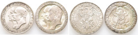 Kaiserreich, Preussen, Wilhelm II. 1888-1915, 3 Mark 1910. Universität Berlin. Dazu: 3 Mark 1911. Universität Breslau. J. 107, 108. 2 Stück. Vorzüglic...