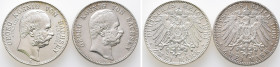 Kaiserreich, Sachsen, Georg 1902-1904, 2 Mark 1903 und 1904. J. 129, 132. 2 Stück. Sehr schön-vorzüglich und vorzüglich
