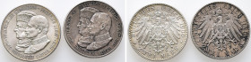 Kaiserreich, Sachsen, Friedrich August III. 1904-1918, 2 Mark 1909. Universität Leipzig. J. 138. 2 Stück. Sehr schön-vorzüglich und vorzüglich