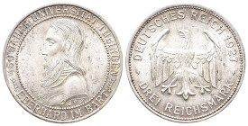 Weimarer Republik, 3 Reichsmark 1927 F. Universität Tübingen. J. 328. Vorzüglich