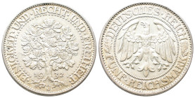 Weimarer Republik, 5 Reichsmark 1932 J. Eichbaum. J. 331. Fast vorzüglich
