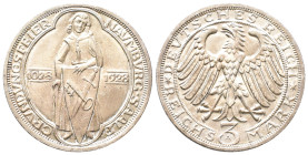 Weimarer Republik, 3 Reichsmark 1928 A. Naumburg. J. 333. Vorzüglich
