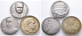 1. Weltkrieg, kl. Konvolut von Silbermedaillen, in Bezug auf den 1. Weltkrieg, sowie auf den 80. Geburtstag des Reichspräsidenten Paul von Hindenburg....