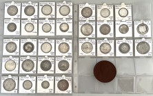 Reichsmünzen, Konvolut von Silbermünzen des Kaiserreichs, der Weimarer Republik, des Dritten Reichs und der BRD. Außerdem enthalten: Porzellanmedaille...
