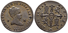 ISABEL II (1833-1868). 2 Maravedís. (Ae. 2,24g/19mm). 1841. Segovia. (Cal-2019-52). EBC.