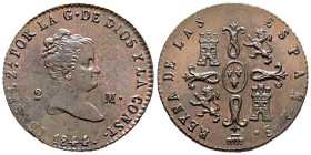 ISABEL II (1833-1868). 2 Maravedís. (Ae. 2,16g/19mm). 1844. Segovia. (Cal-2019-56). EBC+.