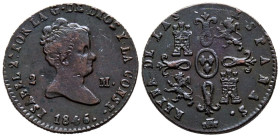 ISABEL II (1833-1868). 2 Maravedís. (Ae. 2,01g/19mm). 1846. Segovia. (Cal-2019-58). MBC.