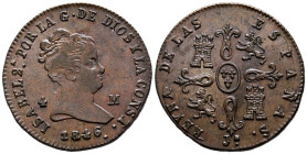 ISABEL II (1833-1868). 4 Maravedís. (Ae. 5,14g/24mm). 1846. Jubia. (Cal-2019-72). EBC-.
