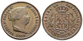 ISABEL II (1833-1868). 5 Céntimos de Real. (Ae. 2,01g/17mm). 1859. Segovia. (Cal-2019-164). EBC.