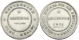 REVOLUCIÓN CANTONAL (1873-1874). 10 Reales. (Ar. 13,96g/30mm). 1873. Cartagena. (Cal-2019-4). EBC-. Escaso y más así.