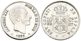 ALFONSO XII (1874-1885). 10 Centavos (Ar. 2,58g/18mm). 1885. Manila. (Cal-2019-102). EBC+.