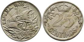 ALFONSO XIII (1885-1931). 25 Céntimos. (CuNi. 7,00g/25mm). 1925. Madrid PCS. (Cal-2019-24). SC. Bonita pátina.