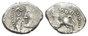 Central Gaul. Sequani, c. 100-50 BC. Q. Doci. Sam. F. AR Quinarius (15mm, 1.99g, 12h). Helmeted head l.; Q. DOCI before. R/ Horse left; Q. DOCI above,...
