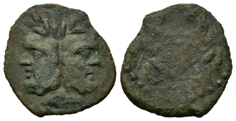 Sicily, Panormos, c. 120 BC. Æ As (19,4mm,3g). Laureate and bearded head of Janu...