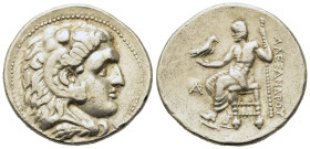 Kings of Macedon. Alexander III 'the Great', c. 330-320 BC. AR Tetradrachm (31,2mm,16.1g). Byblos. Head of Herakles r., wearing lion skin headdress. R...
