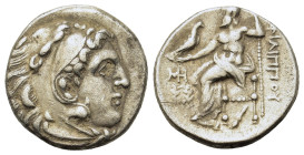 Kings of Macedon. Philip III Arrhidaios (323-317 BC). AR drachm (17.2mm,4.2g). Abydos. Head of Herakles r., wearing lion's skin headdress. R/ ΦΙΛΙΠΠΟΥ...